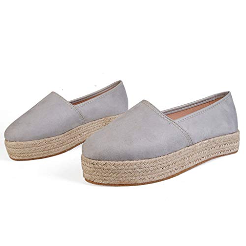 Zapatos de Vestir Mujer Verano Plataforma Tacon Medio PAOLIAN Zapatos de Loafer Mujer Otoño Elegantes Zapatillas Casual Alpargatas Zapatos de Esparto Alpargatas Mujer