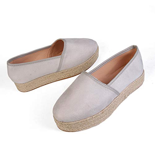 Zapatos de Vestir Mujer Verano Plataforma Tacon Medio PAOLIAN Zapatos de Loafer Mujer Otoño Elegantes Zapatillas Casual Alpargatas Zapatos de Esparto Alpargatas Mujer