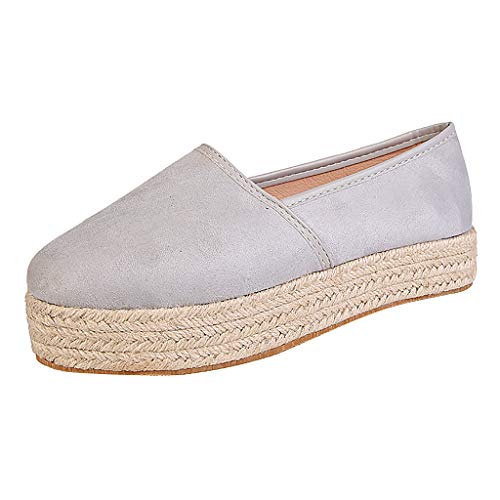 Zapatos de Vestir Mujer Verano Plataforma Tacon Medio PAOLIAN Zapatos de Loafer Mujer Otoño Elegantes Zapatillas Casual Alpargatas Zapatos de Esparto Alpargatas Mujer