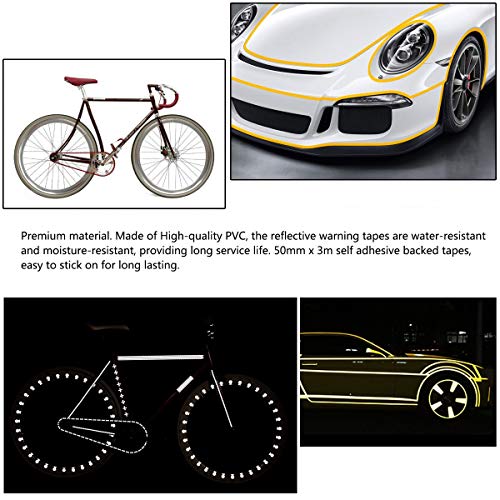 ZARRS Cinta Reflectante Adhesiva,3 Pack Cinta Pegatina de Seguridad Autoadhesivo Cinta para Automóviles Bicicletas Vehículos Ropa Blanco Rojo Verde 5CM *3M