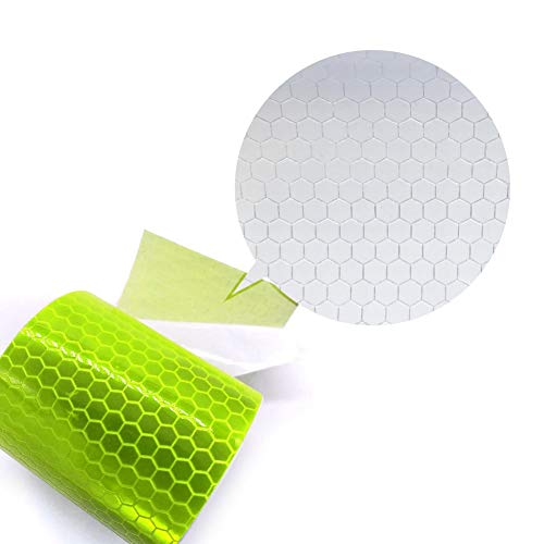 ZARRS Cinta Reflectante Adhesiva,3 Pack Cinta Pegatina de Seguridad Autoadhesivo Cinta para Automóviles Bicicletas Vehículos Ropa Blanco Rojo Verde 5CM *3M