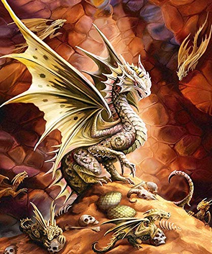 ZAWAGU Pintura Diamante DIY 5D Punto de cruz Regalo calavera dragón establece diamantes de imitación bordado Diamante cuadrado