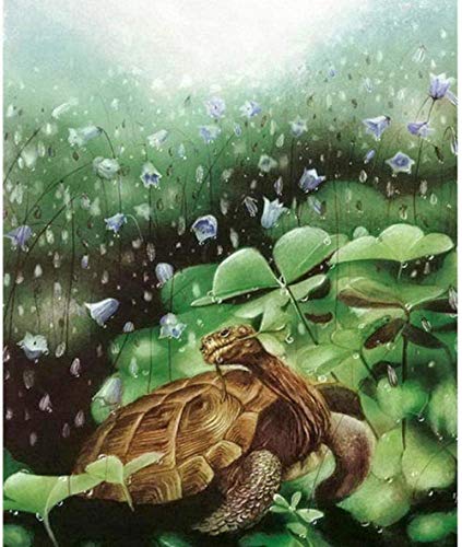 ZAWAGU Pintura diamante DIY 5D punto de cruz regalo flor tortuga adulto para niños establece diamantes de imitación diamante cuadrado