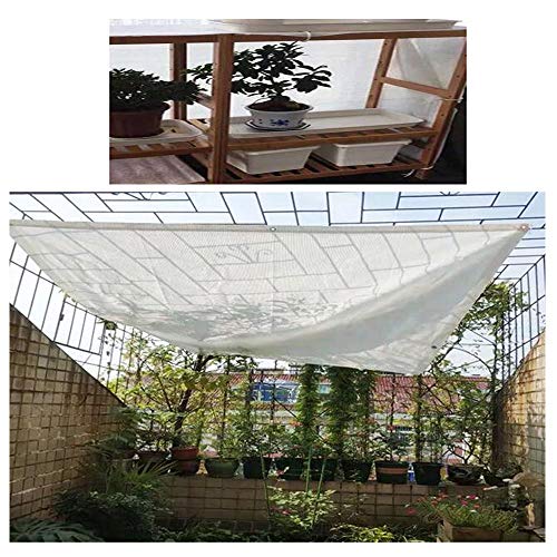 ZAZAP Toldo Vela De Sombra,Red De Sombra para JardíN, Tela De Malla para Parabrisas, con Ojal, ProteccióN UV 85%, Blanco, Cuerda De EnvíO