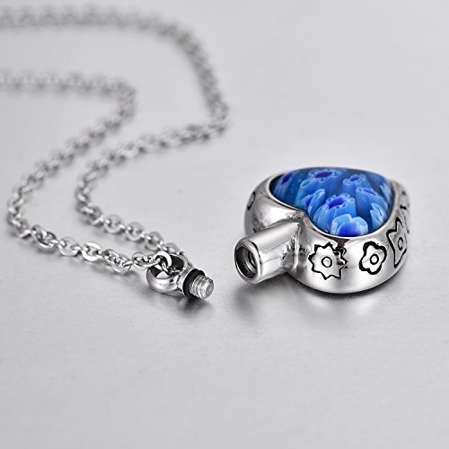 zcbrisk amor corazón collar de urna de piedra – Miss You personalizada cenizas colgante Memorial recuerdos