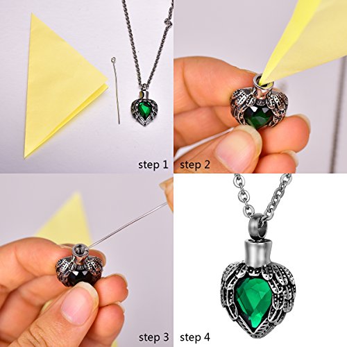 zcbrisk amor corazón collar de urna de piedra – Miss You personalizada cenizas colgante Memorial recuerdos