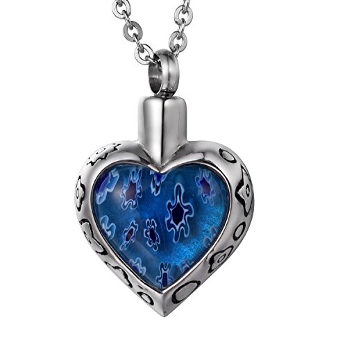 zcbrisk amor corazón collar de urna de piedra – Miss You personalizada cenizas colgante Memorial recuerdos