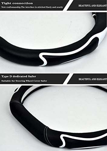 ZCME-power Tipo D Vehículo Cubierta del Volante Coche Protector del Volante Universal Diámetro 36-38cm Forma de D [Cubierta de Volante de Fondo Plano],Red-36cm