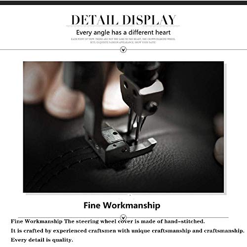 ZCME-power Tipo D Vehículo Cubierta del Volante Coche Protector del Volante Universal Diámetro 36-38cm Forma de D [Cubierta de Volante de Fondo Plano],Red-36cm