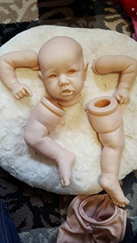 Zero Pam Muñecas Reborn sin Pintar 50cm-55cm Kits de muñecas Reborn para niños pequeños (sin características de género) Incluye muñeca DIY (extremidades, Cabeza, Cuerpo y Ojos) (2003 Ojo marrón)