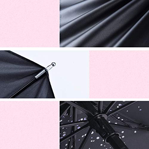 ZEZHOU Paraguas Grande, Paraguas de la Diosa, Fresco pequeño, Plástico Negro Protector Solar a Prueba de Viento Impermeable a Prueba de Lluvia UPF50 + (Color : Poppy)