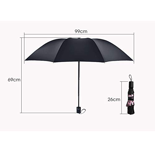 ZEZHOU Paraguas Grande, Paraguas de la Diosa, Fresco pequeño, Plástico Negro Protector Solar a Prueba de Viento Impermeable a Prueba de Lluvia UPF50 + (Color : Poppy)