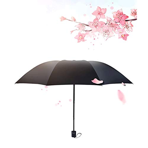 ZEZHOU Paraguas Grande, Paraguas de la Diosa, Fresco pequeño, Plástico Negro Protector Solar a Prueba de Viento Impermeable a Prueba de Lluvia UPF50 + (Color : Poppy)
