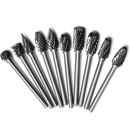 ZFYQ Juego de Fresas para Tallar Madera, Brocas Juego para Fresa Dremel, Metal y Madera, para Taladrar, Pulir, Grabado (10 Piezas)
