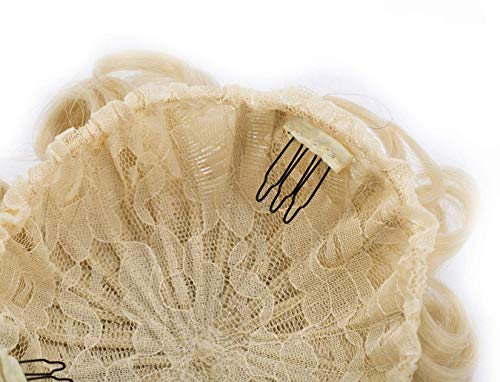 ZGYQGOO Donut Moño Clip en el Pelo Extensiones de moño Postizos Cordón Updo Pieza de Cabello Marrón Morena para Mujeres Gril Lady Accesorios Bleach Blonde