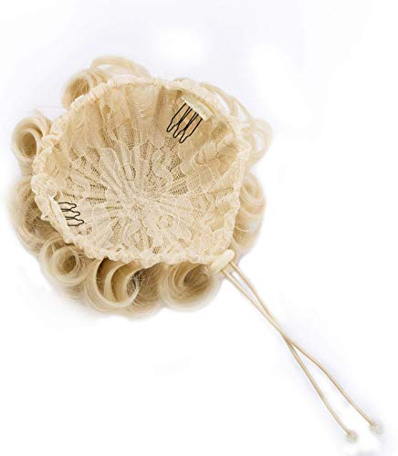 ZGYQGOO Donut Moño Clip en el Pelo Extensiones de moño Postizos Cordón Updo Pieza de Cabello Marrón Morena para Mujeres Gril Lady Accesorios Bleach Blonde