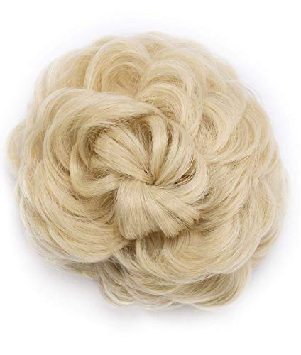 ZGYQGOO Donut Moño Clip en el Pelo Extensiones de moño Postizos Cordón Updo Pieza de Cabello Marrón Morena para Mujeres Gril Lady Accesorios Bleach Blonde