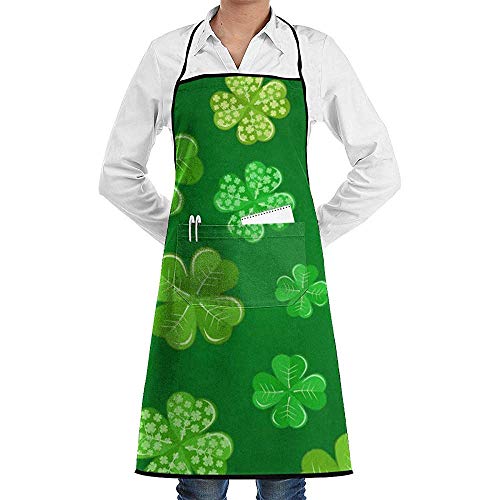 zhangyuB St Patrick's Day Adjustable Delantal for Mens and Womens Traditional Polyester Work Delantal with Pocket