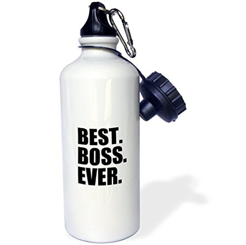 Zhaoshoping Sports Water Bottle Gift, Best Boss Ever Funny Humorous Gifts For The Boss Work Office Humor Black White Stainless Steel Water Bottle for Women Men 21oz