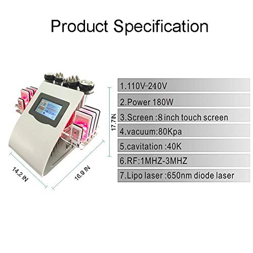 ZHIMIN RF máquina de cavitación, Ultrasonido Dispositivo de Radiofrecuencia de Cavitación, 40KHz Multipolar Instrumento de Blasting Fat Máquina de Belleza
