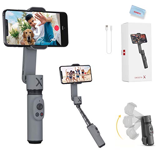 Zhiyun Smooth X Smartphone Estabilizador de Cardán para iPhone 11 Pro Xs Max Xr X 8 Plus 7 6 SE Android Samsung Galaxy S10 Huawei Vivo Cell Phone Vlog Kit Selfie Stick Extensible YouTube TIK Tok Vídeo