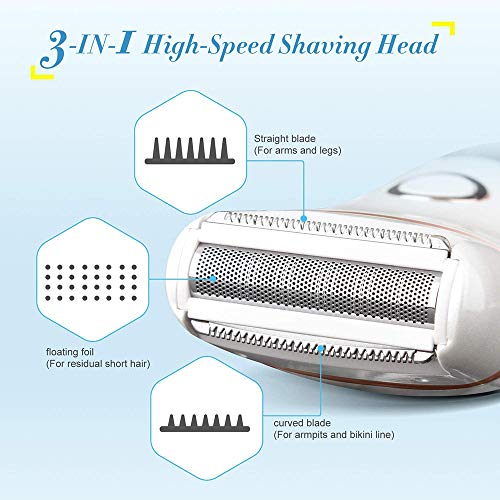 ZHONGXIN Afeitadora eléctrica Lady, depiladora para mujeres, para las axilas de las piernas y la afeitadora eléctrica Bikini Trimmer, húmeda y seca con pantalla LED de duración de la batería