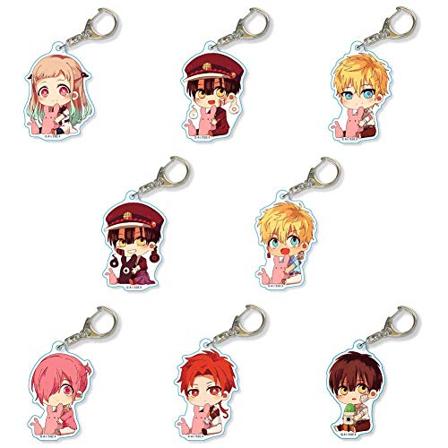 Zhongyanxin 1Pc Anime Toilet-Bound Hanako-Kun Doble-Cara Llavero, Acrílico Toilet-Bound Hanako-Kun Llavero Colgante Llave del Coche Accesorios (5.5cm) - Estilo 06, Normal