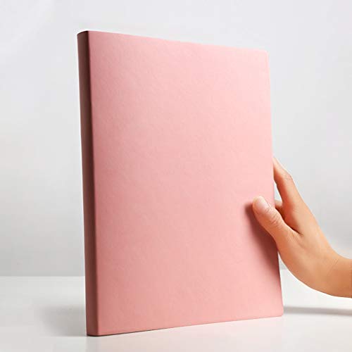 ZHQ A4 Grande Notebook Notebook Engrosada Grueso estupendo Grande Business Notebook Oficina Bloc de Notas Notebook Negro Grande Aula Notas Espesado Retro (Color : Pink)