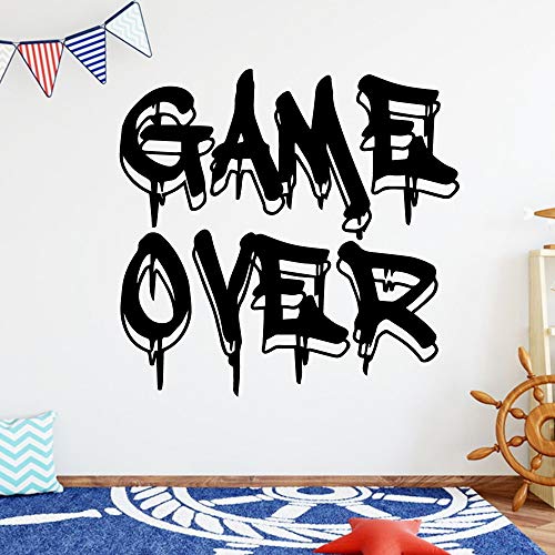 zhuziji Cute Game on Wall Art Apliques Adhesivo de Pared Material de PVC para niños habitación guardería decoración de la habitación Fondo Arte de la Pared 43x44 cm