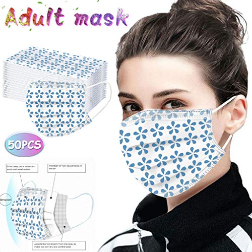 Zilosconcy 50 Unidades Adultos 3 Capas Transpirables a Prueba de Polvo con Elástico para Los Oídos