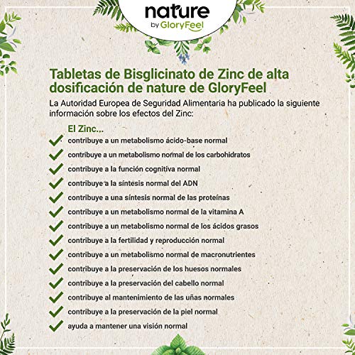 Zinc 25mg Alta dosificación - 400 Tabletas Premium Bisglicinato de Zinc puro (Quelato de Zinc)- Zinc elemental de alta biodisponibilidad - Producción probada en laboratorio en Alemania