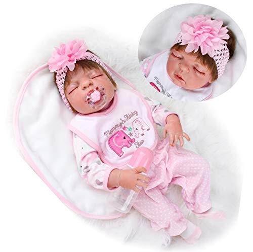 ZIYIUI 23" 58cm Muñecas Reborn Bebé Silicona Vinilo niña muñeca más Popular Preferido Regalo