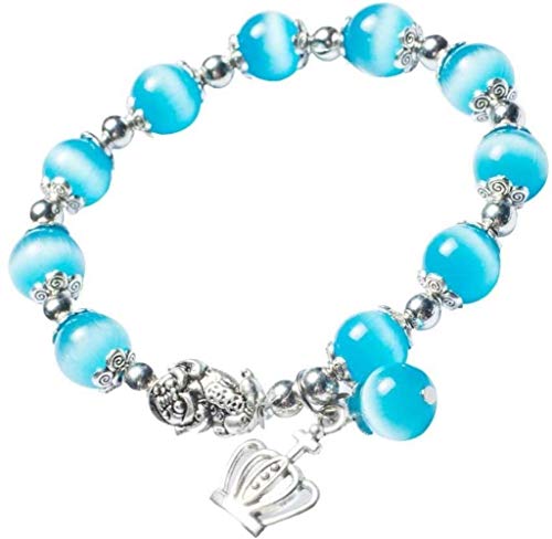 ZKZKK Pulsera Riqueza, Riqueza, Pulsera de los Granos del Ojo de El Mejor 10mm Natural Tigre con Plateado Pi Xiu/Pi Yao Amuleto Colgante Brazalete atraen Suerte Ricos Puede traer Suerte y Prosperidad