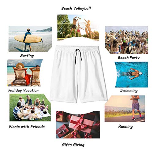 ZMYGH Men's Sports Beach Shorts Board Shorts,Diagonal Borders with Flourishing Spring Nature Elements Fresh Garden Feminine Art,Surfing Swimming Trunks Bathing Suits Swimwear,Medium