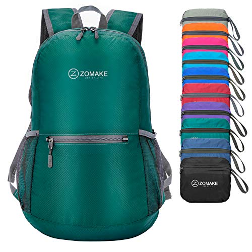 ZOMAKE Mochila Plegable Ligera 20L, Mochilas Pequeñas para Hombre Mujer, Mochilas Compacta para Viajar Senderismo(Verde Oscuro)
