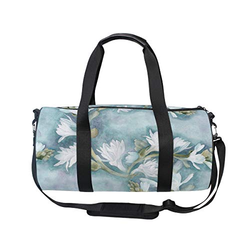 ZOMOY Bolsa de Deporte，Pintura A La Acuarela Perfumería Medicinal Plantas Cosméticas，Nuevo Cilindro de impresión Bolsas de Ejercicios Bolsa de Viaje Equipaje Bolsa de Lona