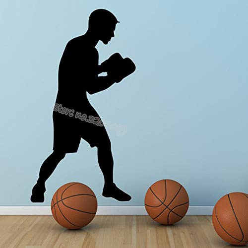zqyjhkou Boxer Boxer Sports Wall Sticker Boxer Silhouette Art Decals Vinyl Removable For Living Room Boxing Hall Studio Art Mural 31x56cm