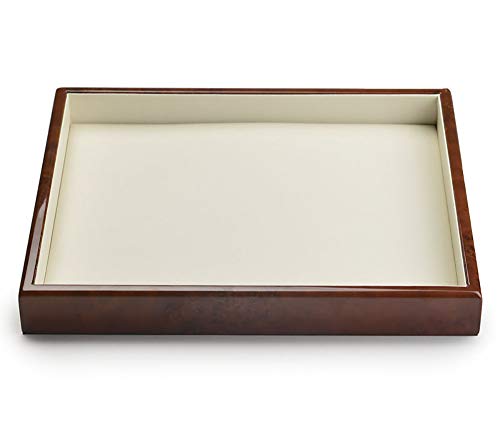 ZTBXQ Diseño de Muebles Placa de joyería Placa de exhibición de joyería de Pintura de Grano de Madera Placa de Almacenamiento de joyería de Cuero de PU Pantalla de joyería de Alta Gama