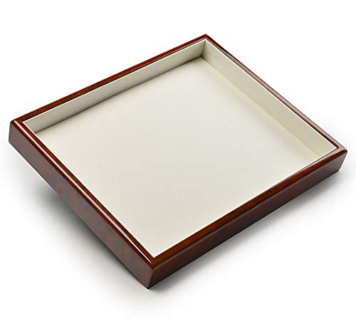 ZTBXQ Diseño de Muebles Placa de joyería Placa de exhibición de joyería de Pintura de Grano de Madera Placa de Almacenamiento de joyería de Cuero de PU Pantalla de joyería de Alta Gama