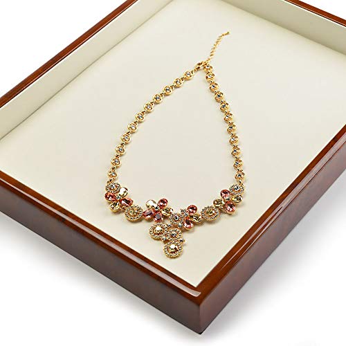 ZTBXQ Diseño de Muebles Placa de joyería Placa de exhibición de joyería de Pintura de Grano de Madera Placa de Almacenamiento de joyería de Cuero de PU Pantalla de joyería de Alta Gama