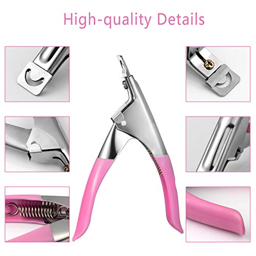 ZWOOS 500 Piezas Tips Uñas Falsas Artificiales Postizas Natural Francés Nails con Cortaúñas Falsos para Manicura y Diseños Uñas DIY