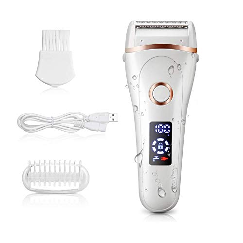 ZXGQF Electric Lady Shaver, depilación para mujeres, Trimmer de bikini de afeitar para mujer para mujeres Piernas axilas Cabello público Mojado y seco Recargable Impermeable Inalámbrico con luz LED
