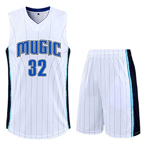 ZXZXING Conjunto de Pantalones Cortos de Camiseta de Baloncesto Magic Team # 0# 9# 32 Jersey Ropa Deportiva de Malla Transpirable Suelta para Hombres y Mujeres