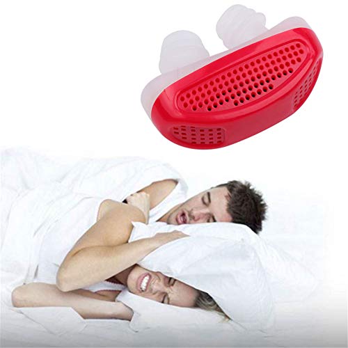 ZYFWBDZ Dispositivo Anti-ronquido en Miniatura Sueño y respiración Ayuda Dilatador de Nariz Ventilación de Silicona Ronquido Tapón para Ayudar a Dormir por la Noche,Red