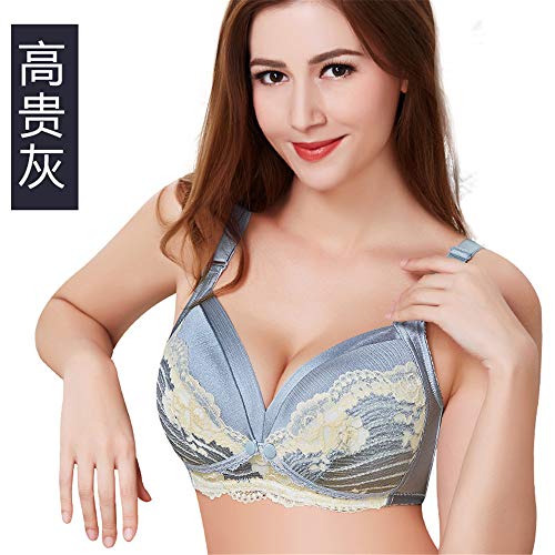 zysymx Sujetador de Lactancia reúne amamantamiento Anti-flacidez Antes de Abrir el botón Forro de algodón Sujetador de Encaje sin Llantas Ropa Interior de Maternidad 3 75A