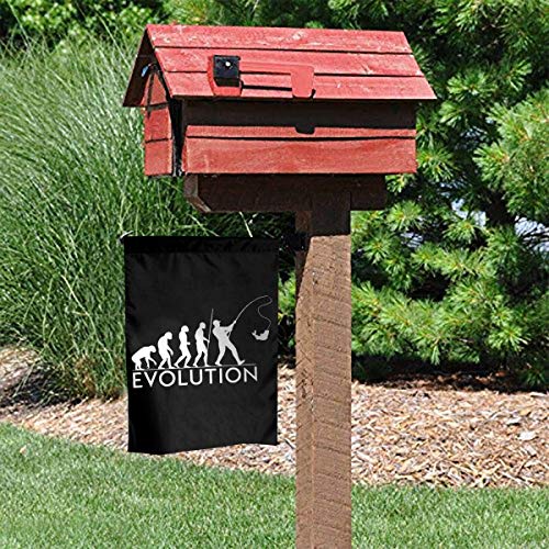 ZYWL Jardín jardín al Aire Libre decoración Signo Decorativo Pancarta Evolution Fishing Garden Yard Flag 12"x 18",Polyester Welcome House Flag Banners for Patio Lawn Outdoor Home Decor