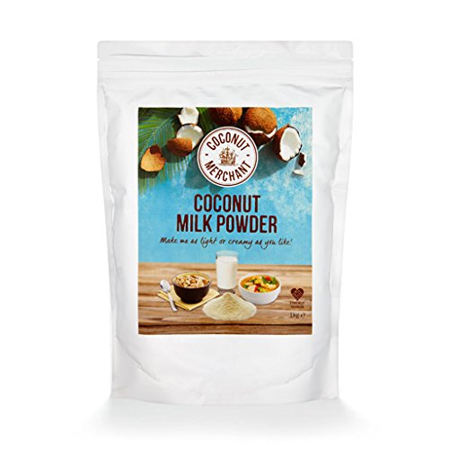 1 kg Coconut Merchant Leche de coco en polvo Alternativa de leche en polvo vegana | para curry, sopas, salsas, batidos y bebidas | Vegano | De origen ético | Versátil, bébalo, agréguelo, revuélvalo