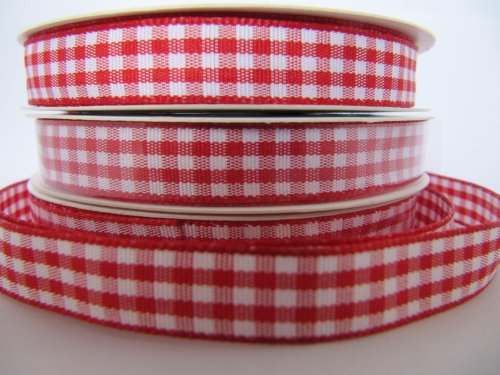 10 mm rojo diseño de 5 yardas de cinta decorativa diseño a cuadros