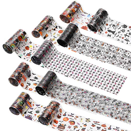 10 Rollos Halloween Nail Foil Transfer Sticker, Mwoot Mixta Color Papel Foil Transferencia Decoración Uñas Arte Manicura (4cm100cm)