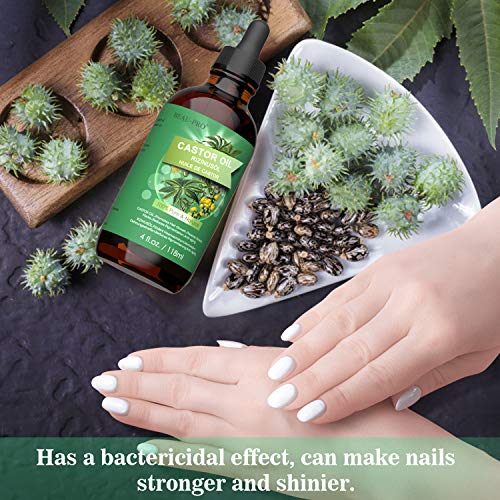 118 ML Aceite de Ricino 100% Orgánico y Prensado en Fríro No OGM para el Crecimiento de Cabello Pelo Pestañas, Cejas, Barba, Rostro,Uñas,Cuerpo y Cara